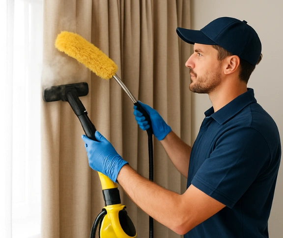 Trusted residential curtain cleaning technician Matty Curtain Cleaning karawatha QLD