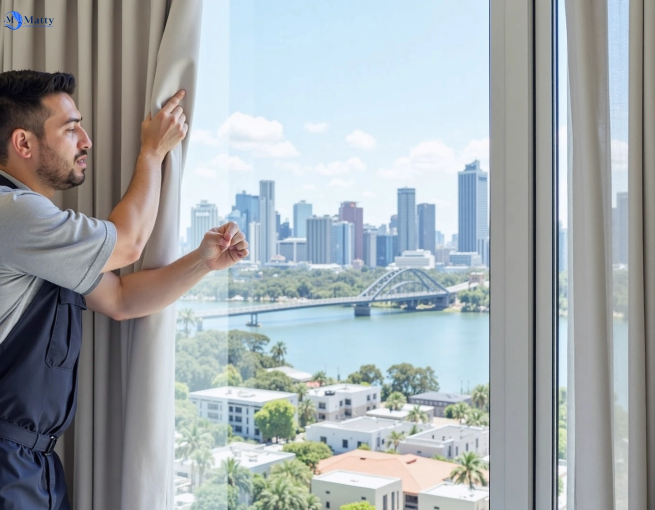 Professional curtain steam cleaning service karawatha QLD by Matty Curtain Cleaning