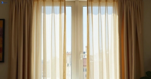Dusty and dull curtains in karawatha before steam cleaning